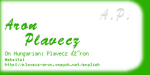 aron plavecz business card